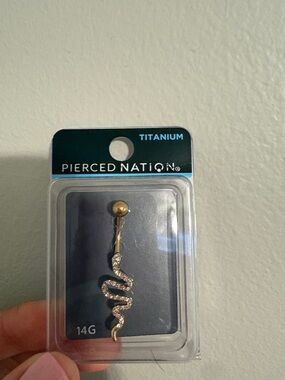 Titanium Gold Snake Belly Ring - 14G